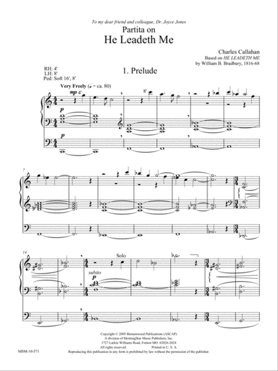 Partita on He Leadeth Me Organ scores gallery preview page 2