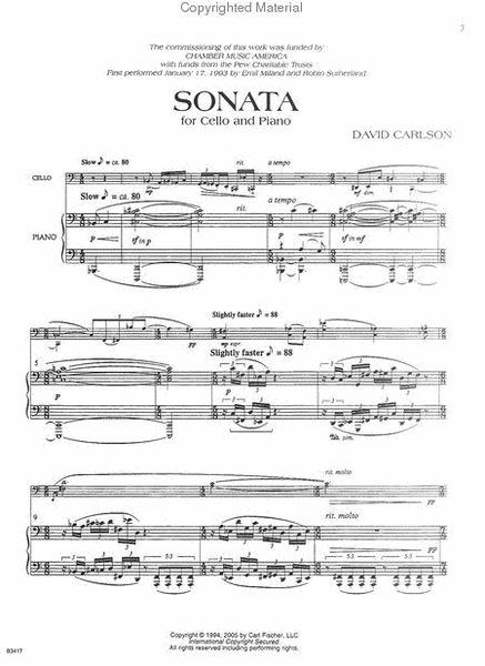 Sonata For Cello And Piano