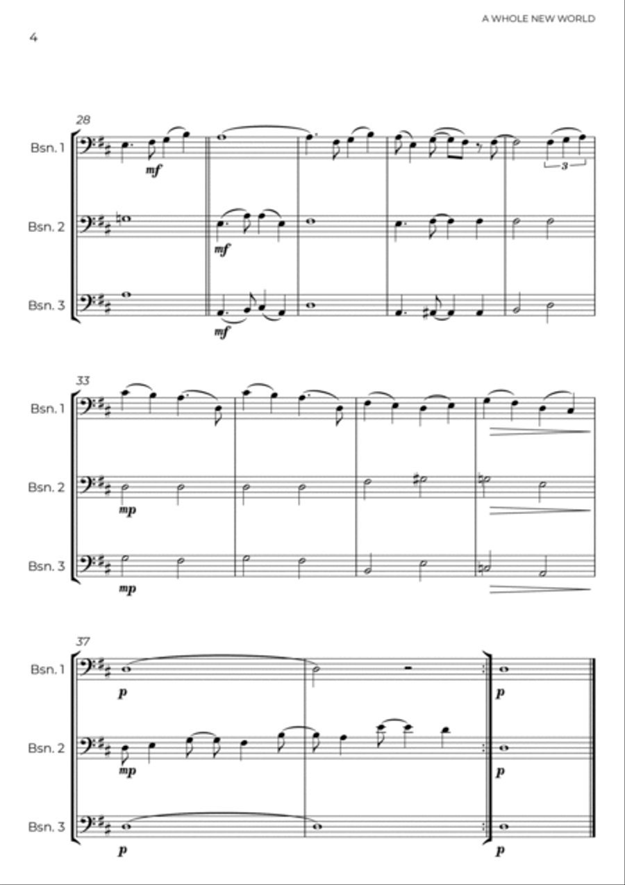 A Whole New World Woodwind Trio scores gallery preview page 4
