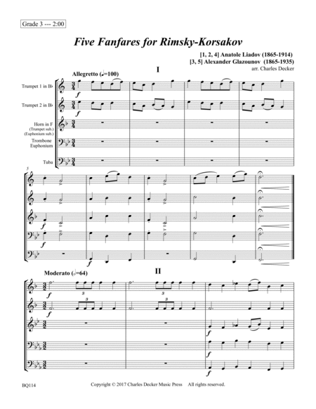 Five Fanfares for Rimsky-Korsakov for Brass Quintet image number null