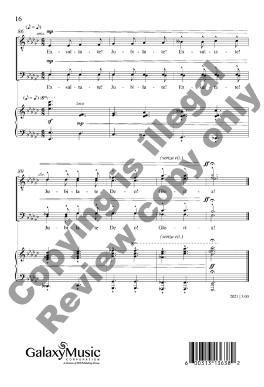 Exsultate! Jubilate! TTBB scores gallery preview page 16