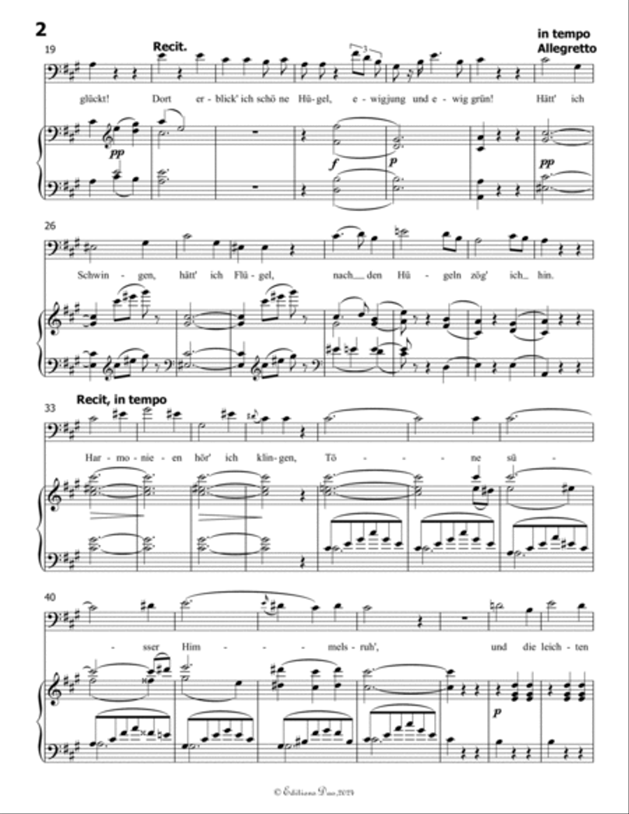 Sehnsucht, by Schubert, D.52, in A Major Voice scores gallery preview page 4