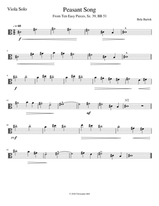 Bela Bartok - Peasant Song - Viola Solo