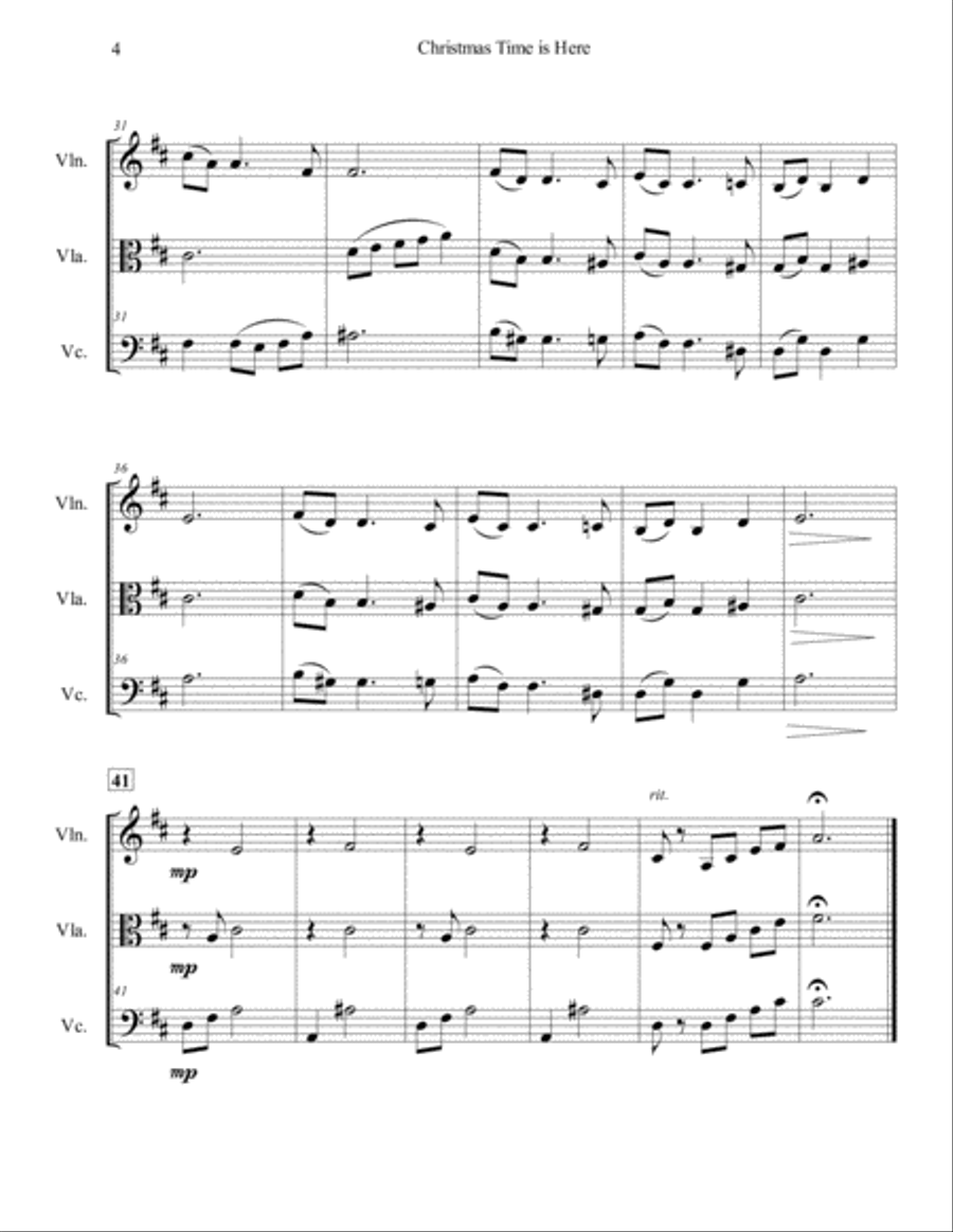 Christmas Time Is Here String Trio scores gallery preview page 4