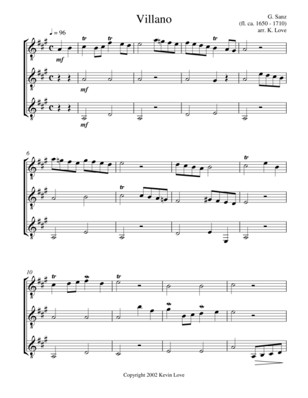 Villano (Guitar Trio) - Score and Parts image number null