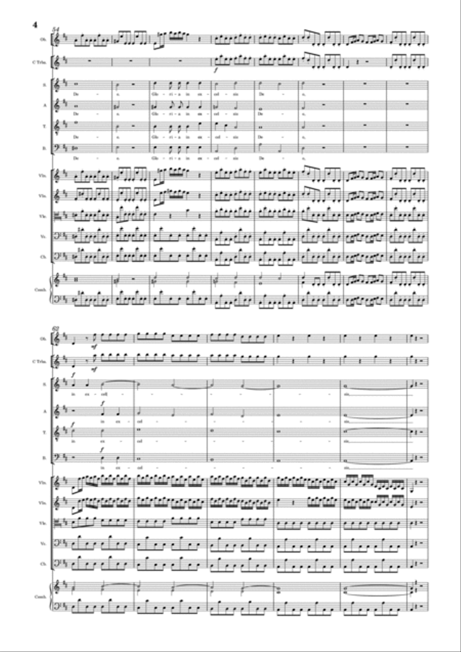 Vivaldi - Gloria in D major, RV 589 Full Score Original Chamber Orchestra scores gallery preview page 5