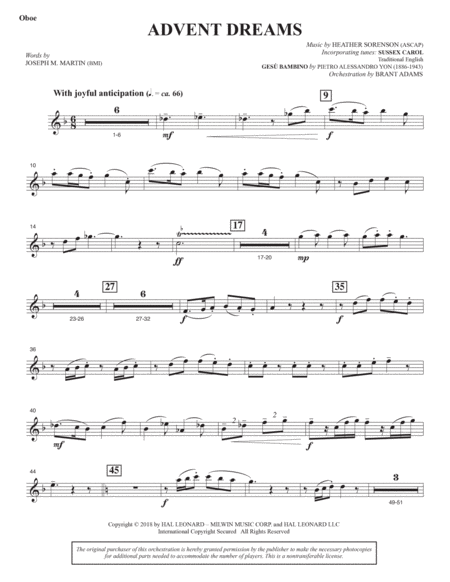 Christmas Dreams (A Cantata) - Oboe/English Horn