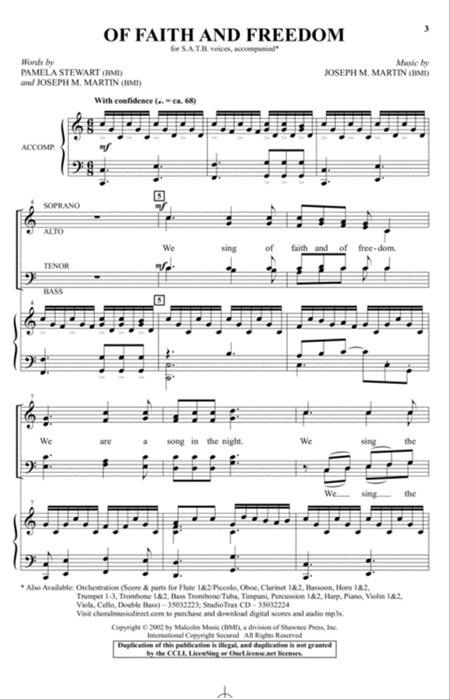 Of Faith And Freedom 4-Part scores gallery preview page 1