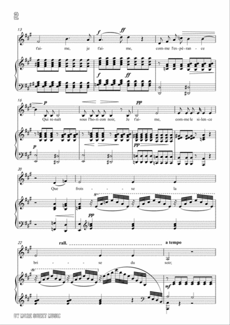 Godard-L'amour in A Major,for Voice and Piano Voice Solo scores gallery preview page 4
