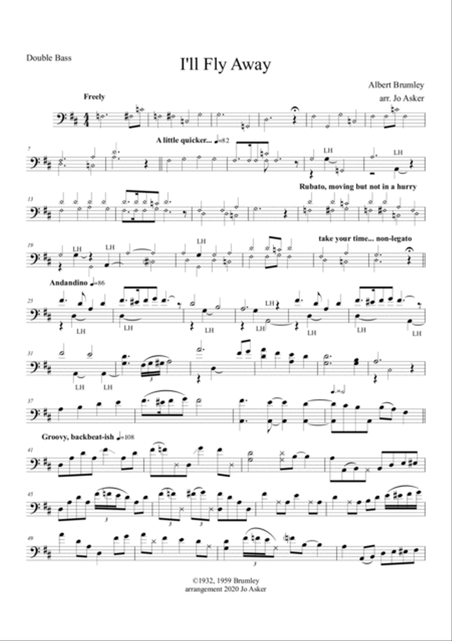 I'll Fly Away I'll Fly Away Double Bass scores gallery preview page 2