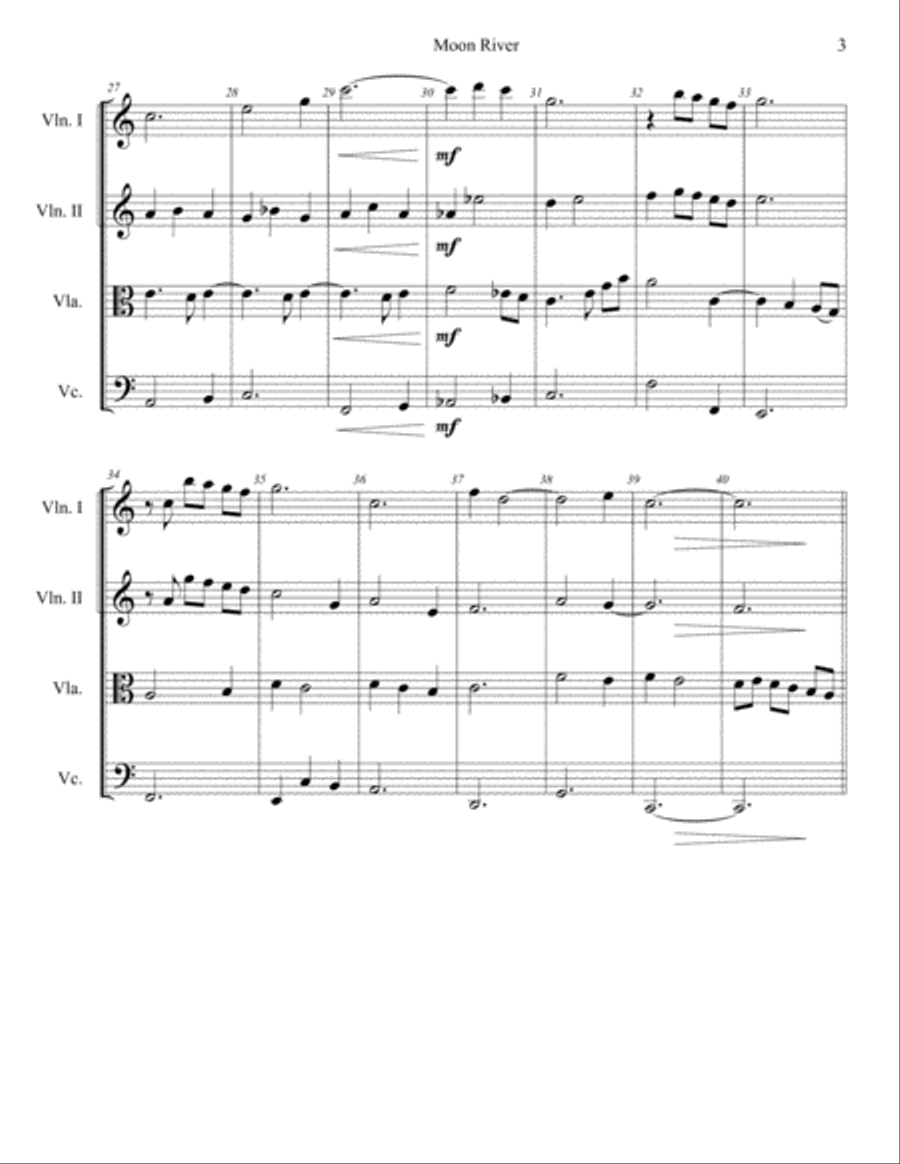 Moon River String Quartet scores gallery preview page 3