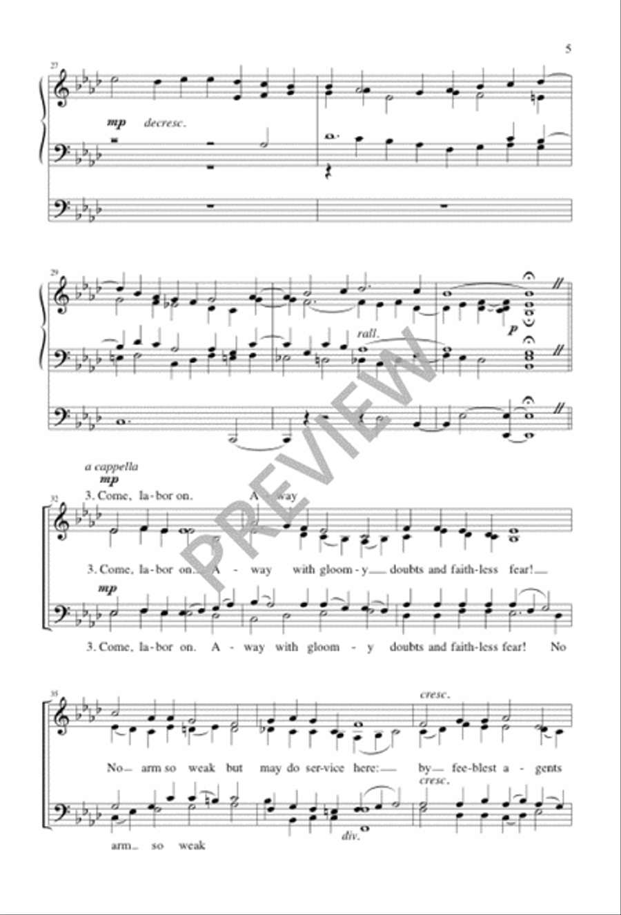Come, Labor On 4-Part scores gallery preview page 4