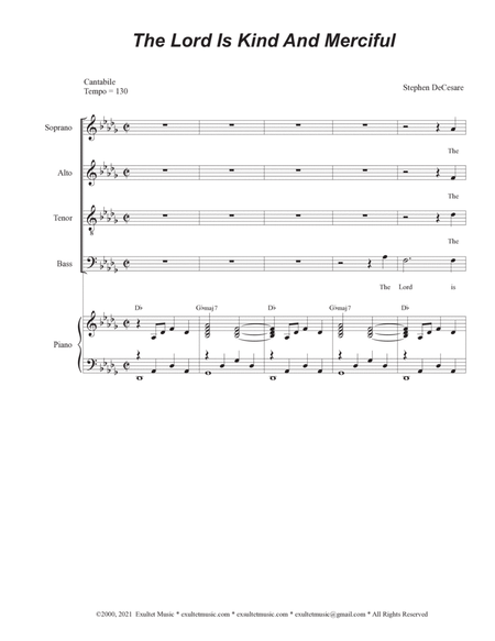 The Lord Is Kind And Merciful (SATB) image number null
