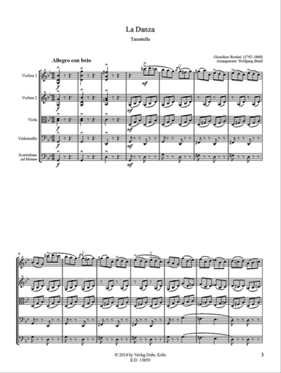 La Danza -Tarantella- (für Streichquartett) String Quartet scores gallery preview page 2