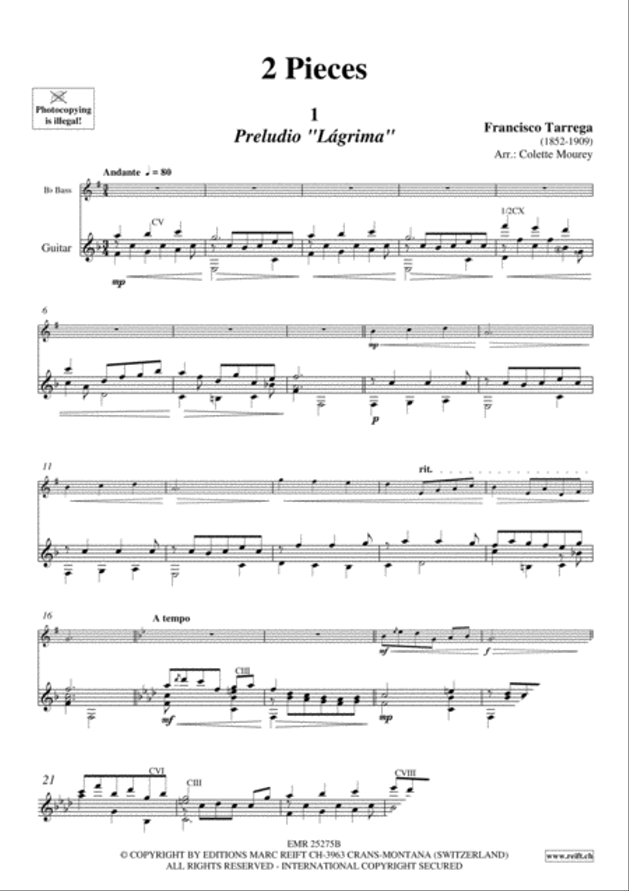 2 Pieces Classical Guitar scores gallery preview page 3