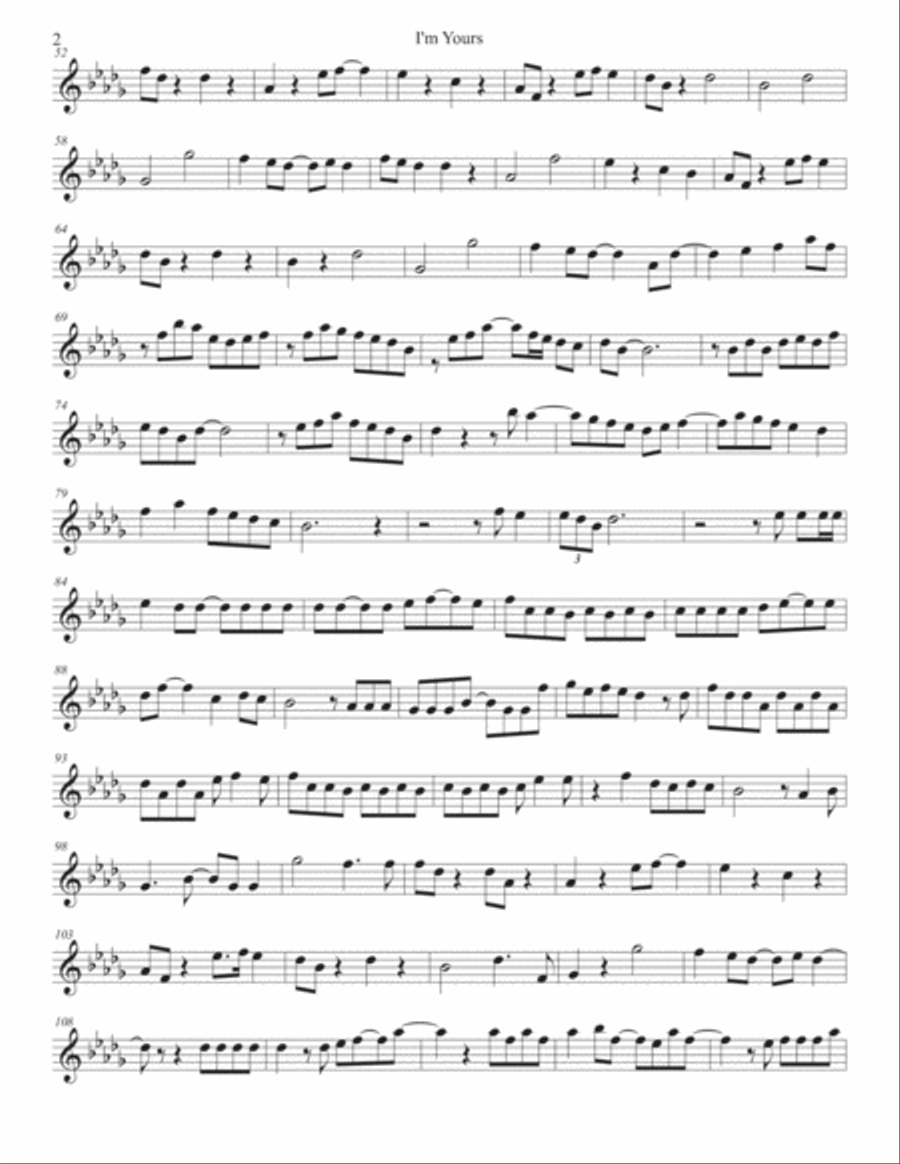 I'm Yours Tenor Saxophone scores gallery preview page 2