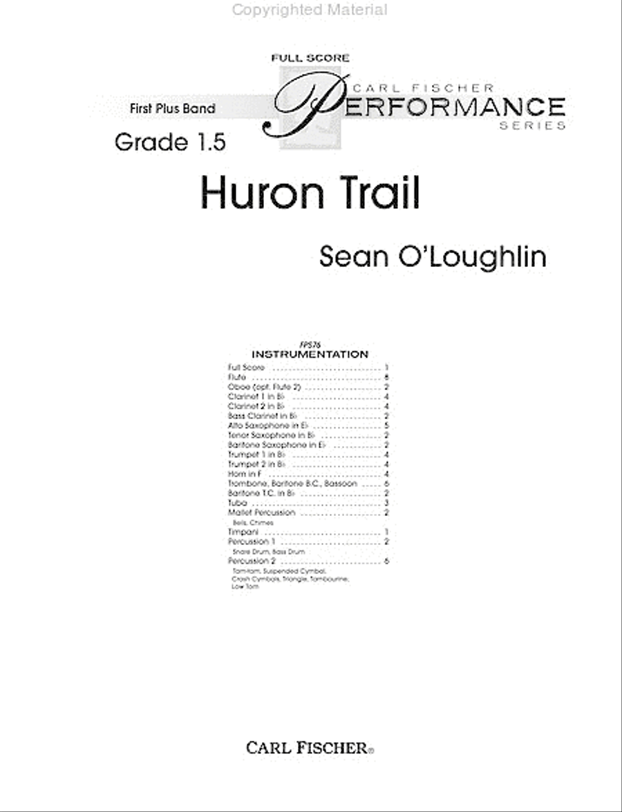 Huron Trail Huron Trail Concert Band scores gallery preview page 2