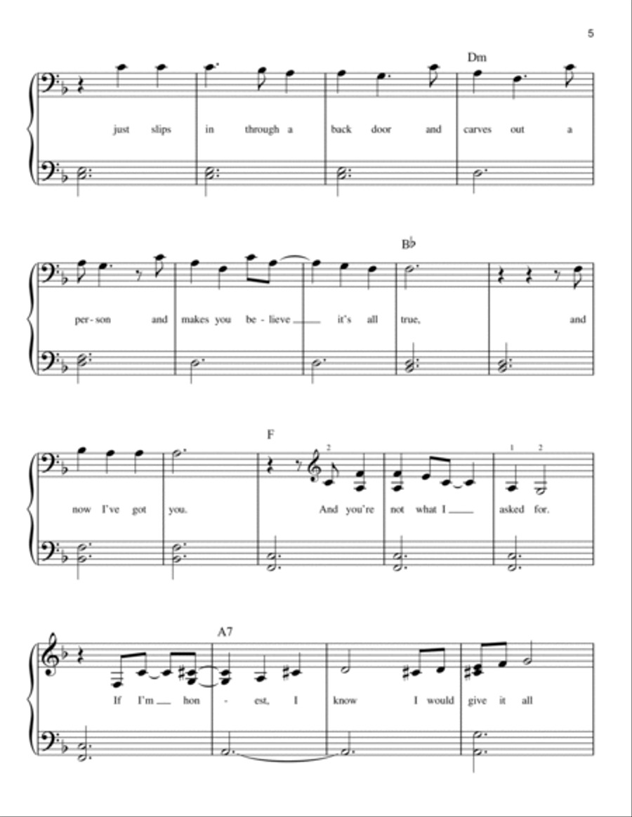 She Used To Be Mine (from Waitress The Musical) Easy Piano scores gallery preview page 5