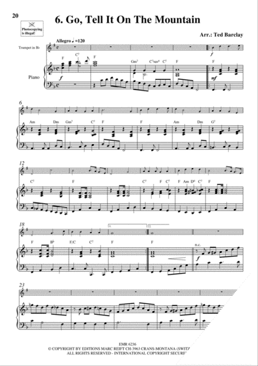 10 Easy Christmas Solos Trumpet Solo scores gallery preview page 8