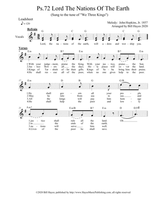 Psalm 72 Lord, The Nations Of The Earth (leadsheet)