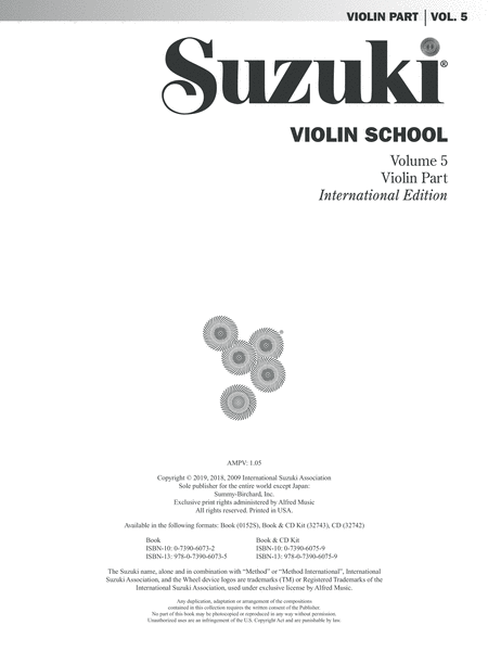 Suzuki Violin School, Volume 5 image number null