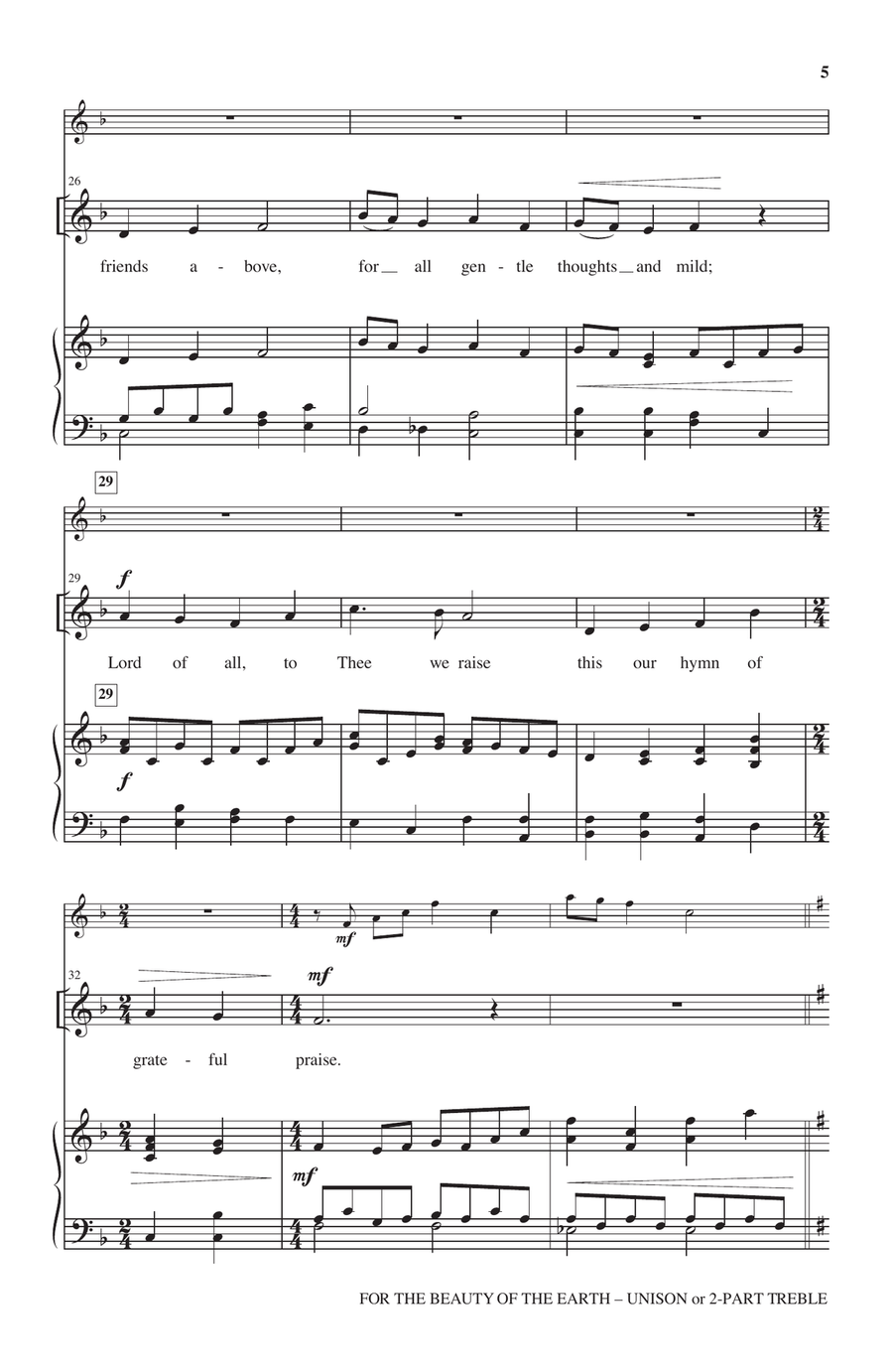 For The Beauty Of The Earth (arr. Anna Laura Page) 2-Part scores gallery preview page 4