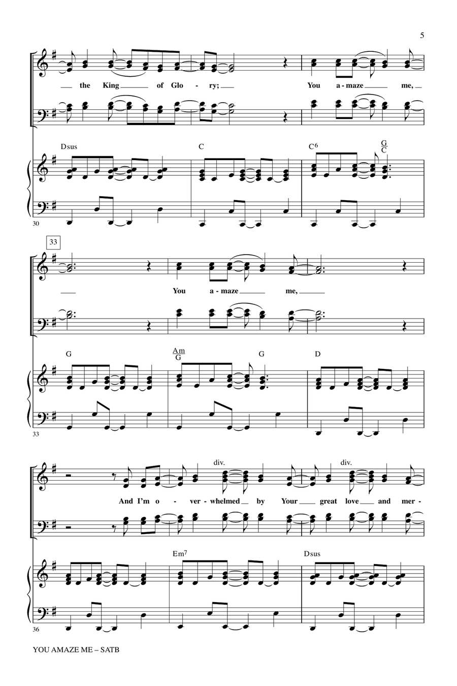 You Amaze Me You Amaze Me 4-Part scores gallery preview page 4