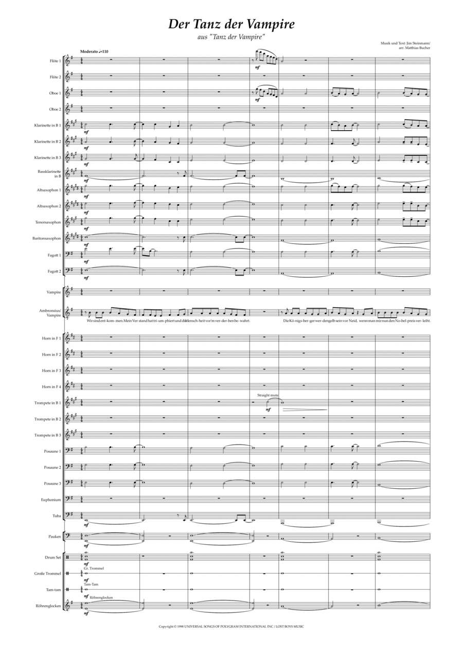 Der Tanz Der Vampire - Finale Zweiter Akt Concert Band scores gallery preview page 1