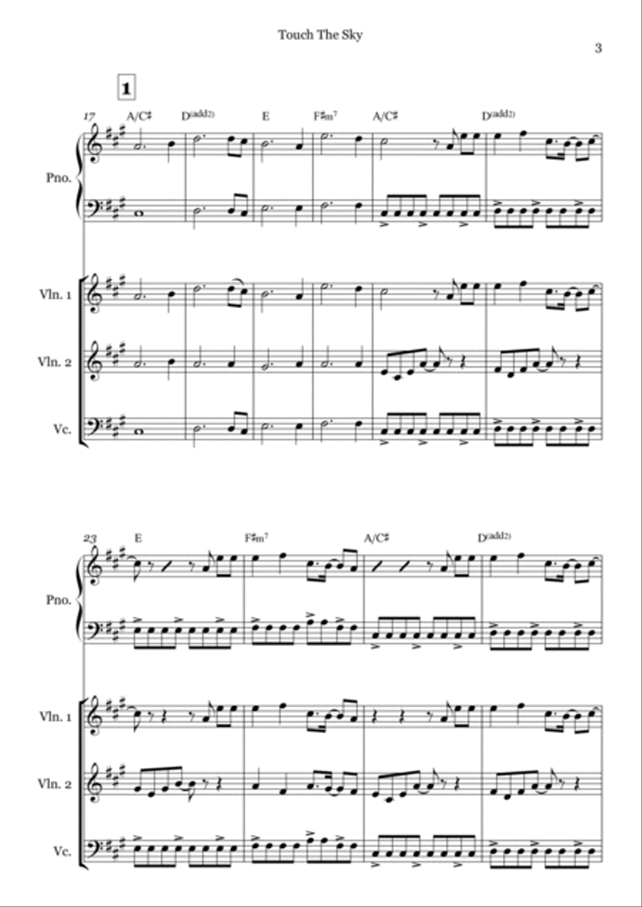 Touch The Sky Touch The Sky Small Ensemble scores gallery preview page 3