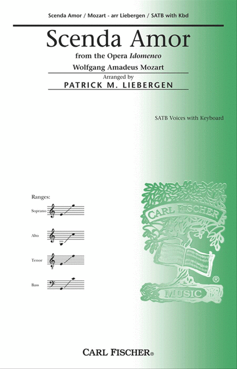 Scenda Amor From The Opera Idomeneo 4-Part scores gallery preview page 1
