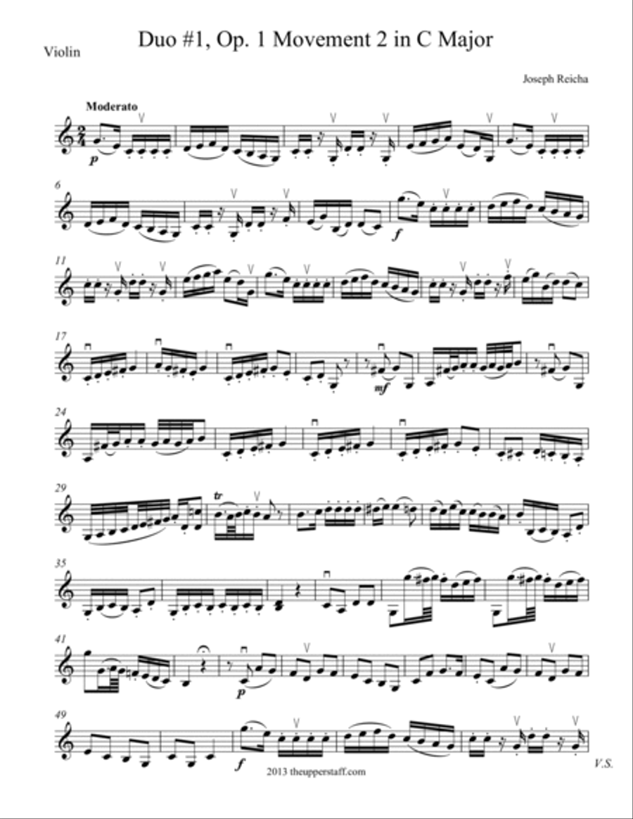 Duo #1, Op. 1 Movement 2 in C Major String Duet scores gallery preview page 4