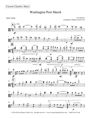 Book cover for Sousa Washington Post March (solo viola)