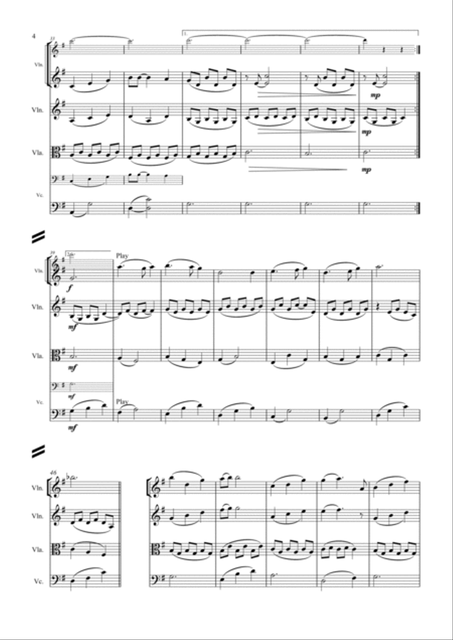 The Rainbow Connection String Quartet scores gallery preview page 6