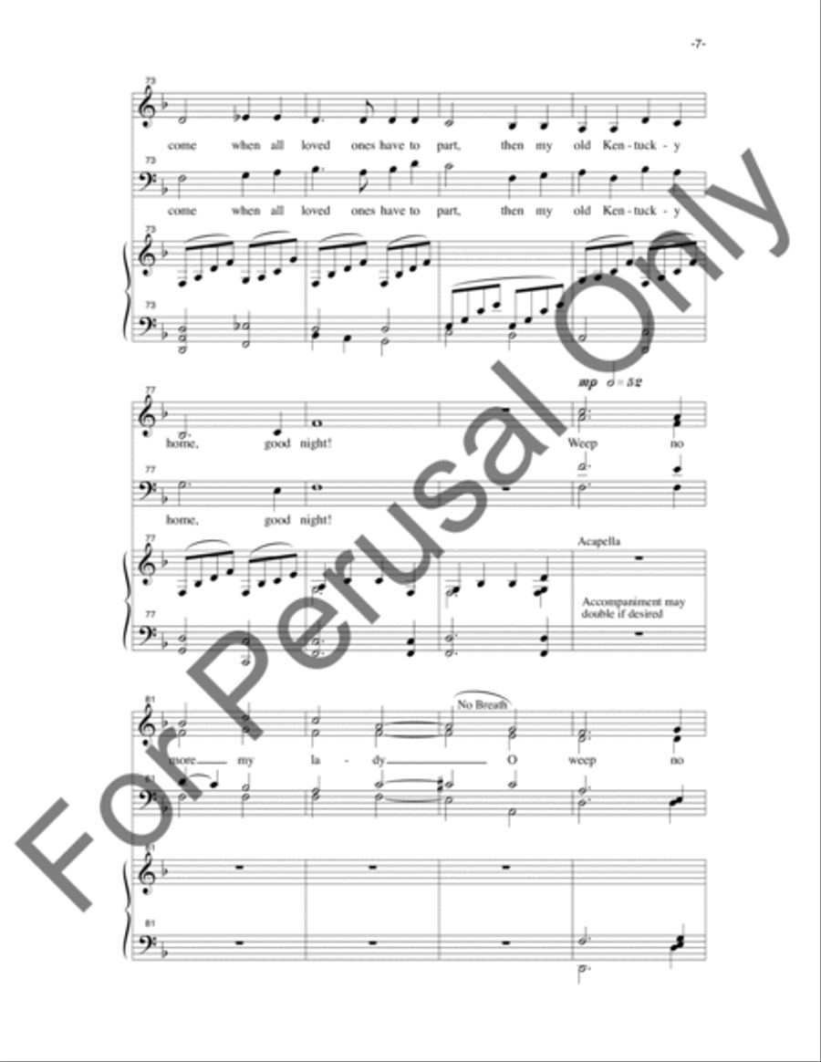 My Old Kentucky Home 4-Part scores gallery preview page 8