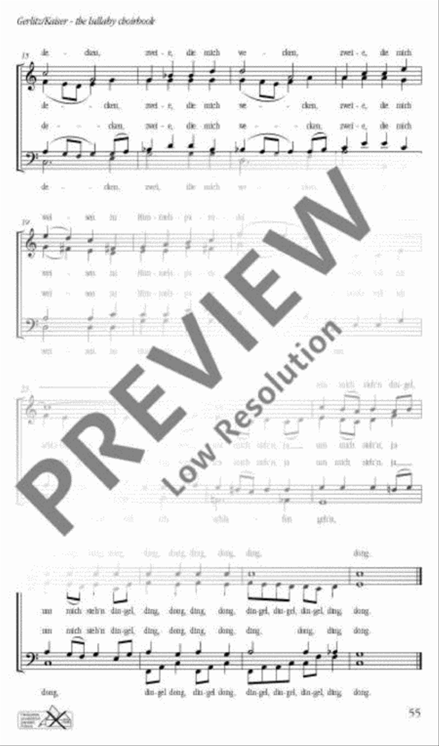 Abends will ich schlafen geh'n 4-Part scores gallery preview page 3