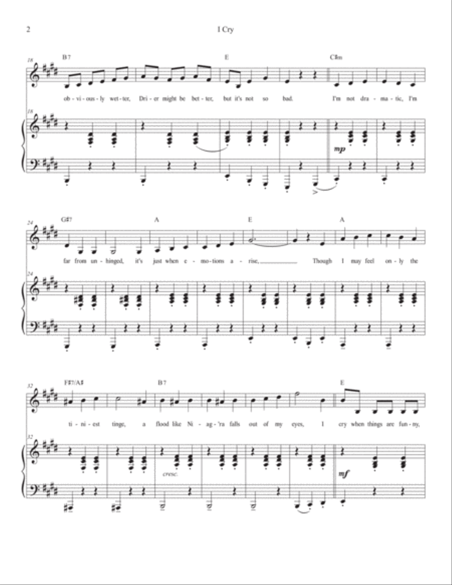 I Cry Soprano Voice scores gallery preview page 2