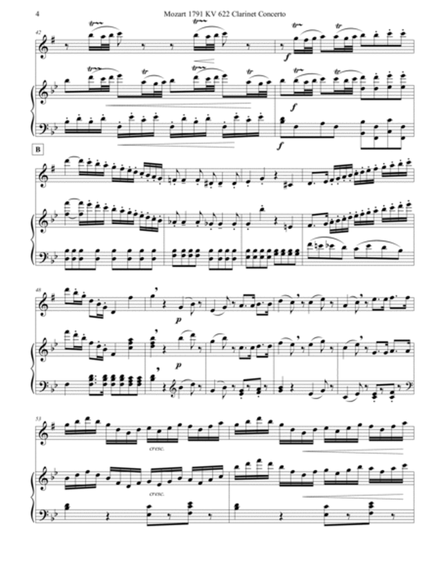 Mozart 1791 KV 622 Eb Alto Sax Concerto in key of Bb With Piano Acc.