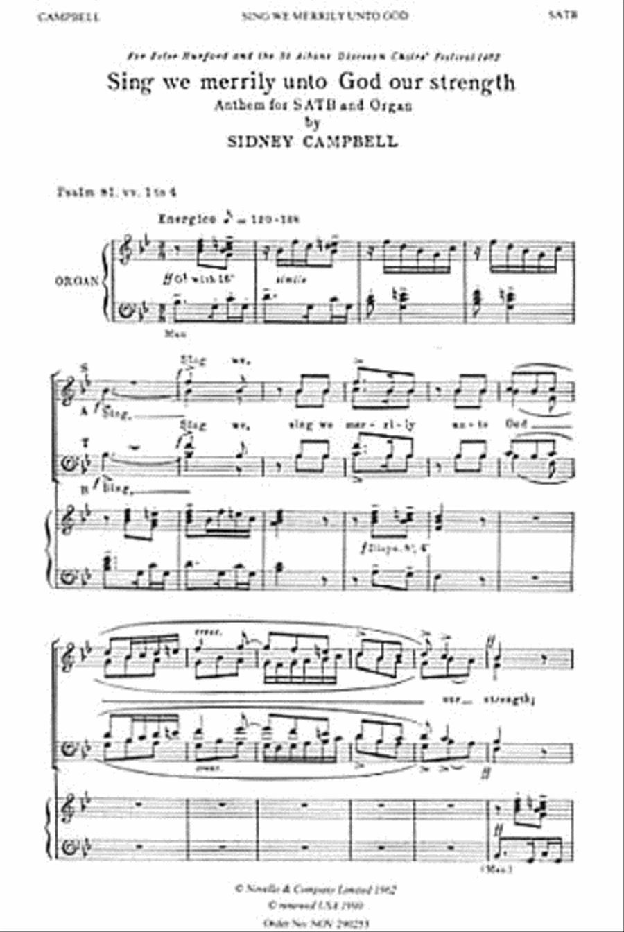 Sing We Merrily Unto God Our Strength 4-Part scores gallery preview page 1