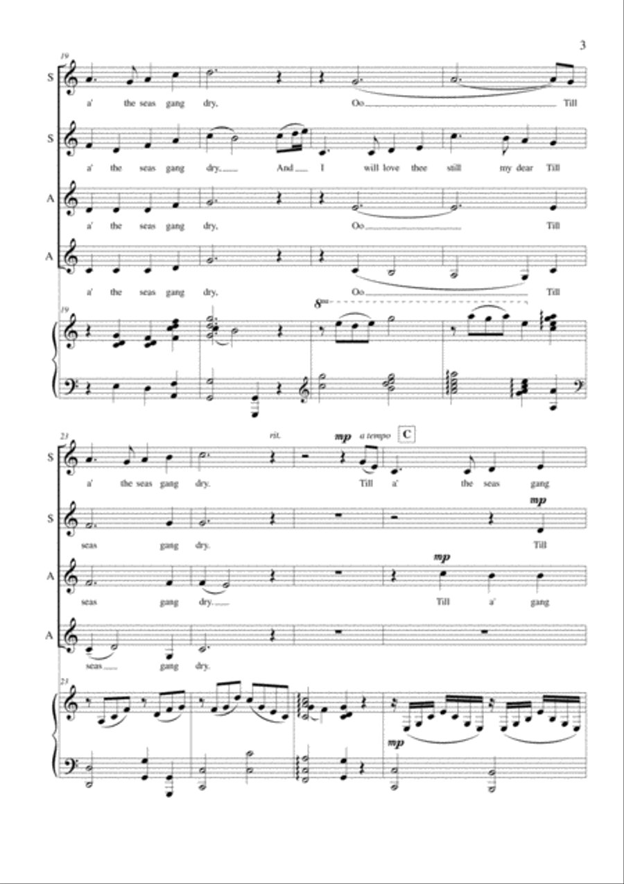 My Love is like a Red, Red, Rose SSAA scores gallery preview page 3