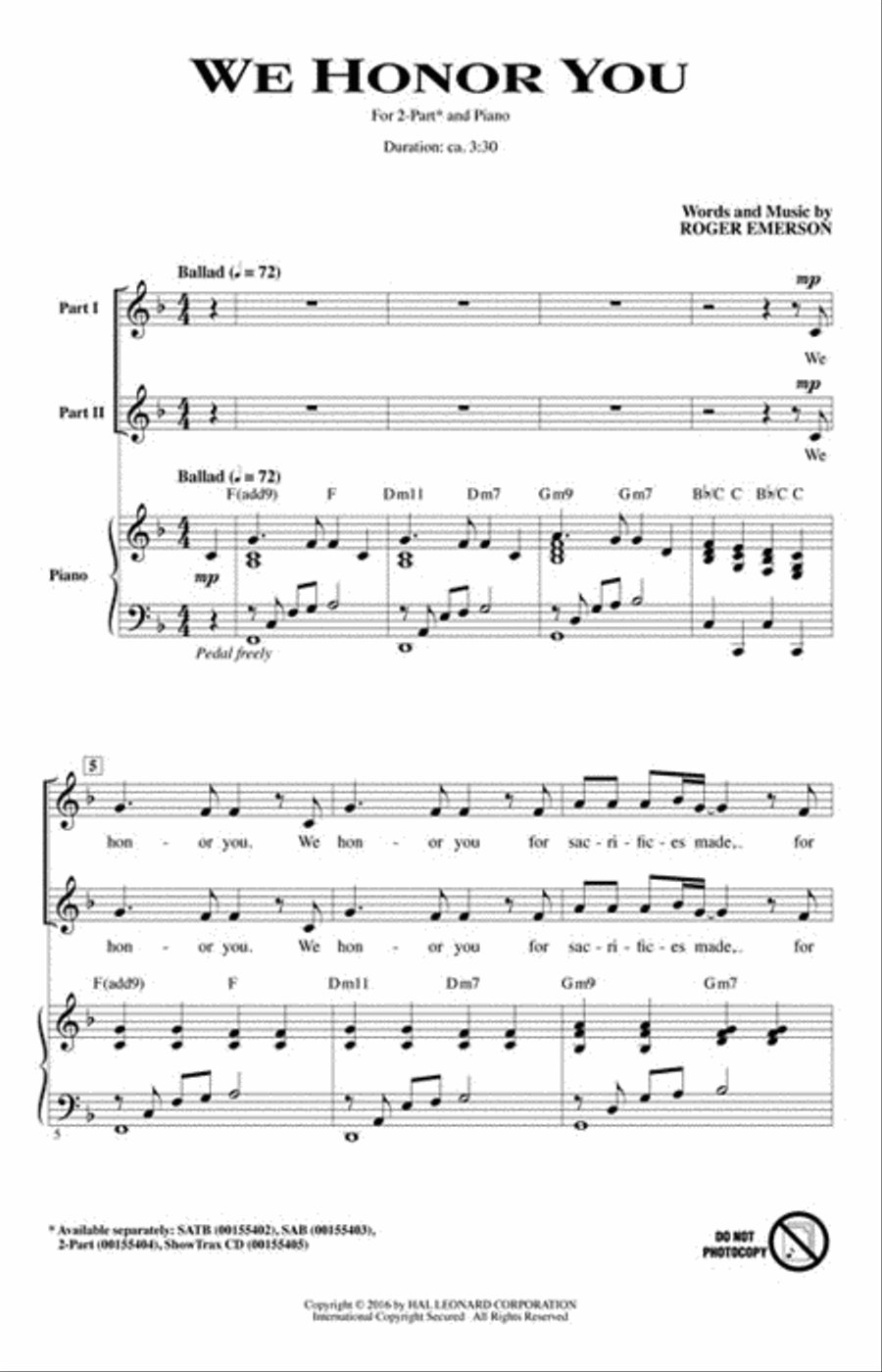 We Honor You 2-Part scores gallery preview page 2