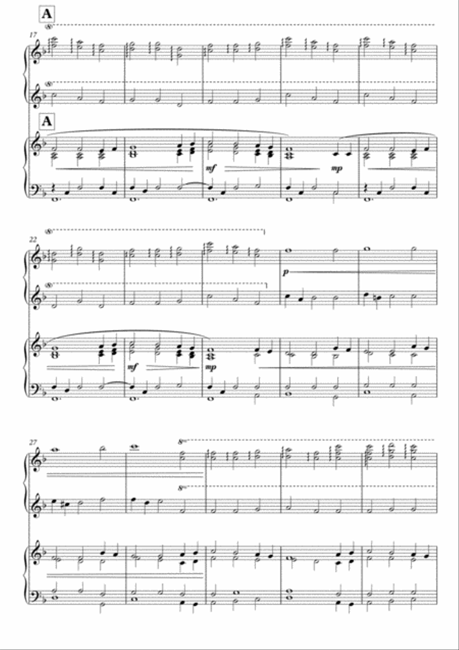 Infant Holy, Infant Lowly Christmas Carol Variations for Piano Duet, Arr. Simon Peberdy 1 Piano, 4-Hands scores gallery preview page 3