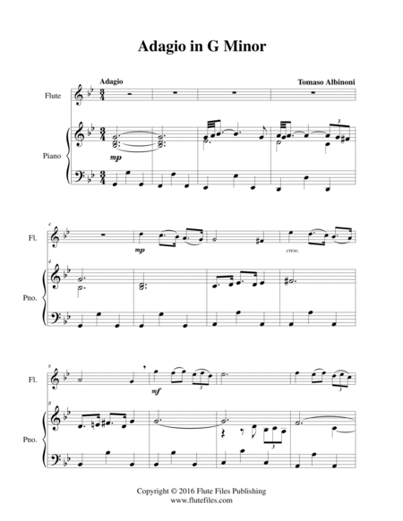 Adagio in G Minor - Flute Solo image number null