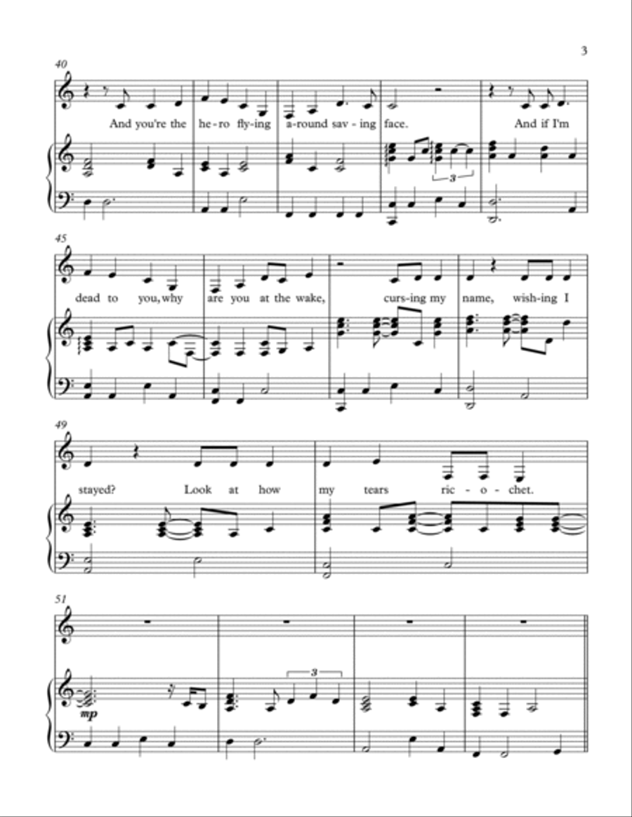My Tears Ricochet Voice scores gallery preview page 3