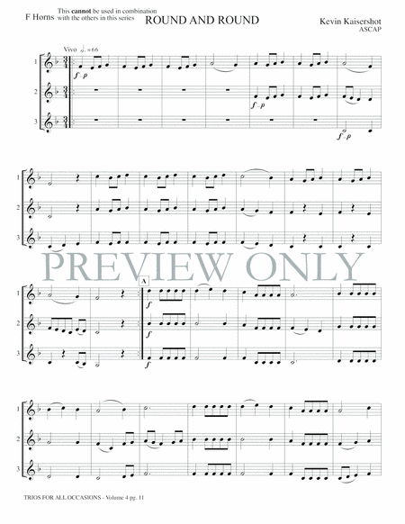 Trios for All Occasions, Volume 4 - Stand-Alone Version, 3 F Horns image number null