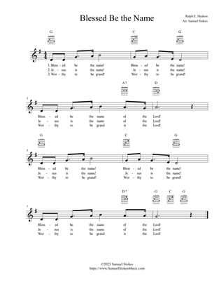 Blessed Be the Name - vocal lead sheet with chords