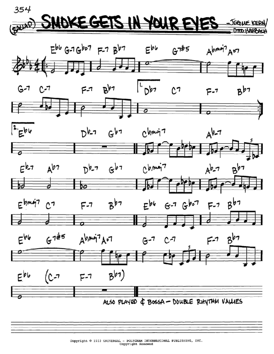 Smoke Gets In Your Eyes Piano scores gallery preview page 1