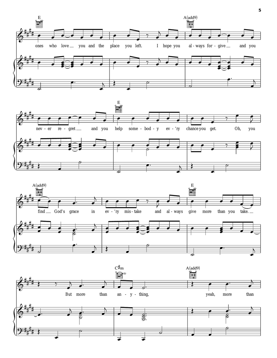 My Wish Piano, Vocal, Guitar scores gallery preview page 5