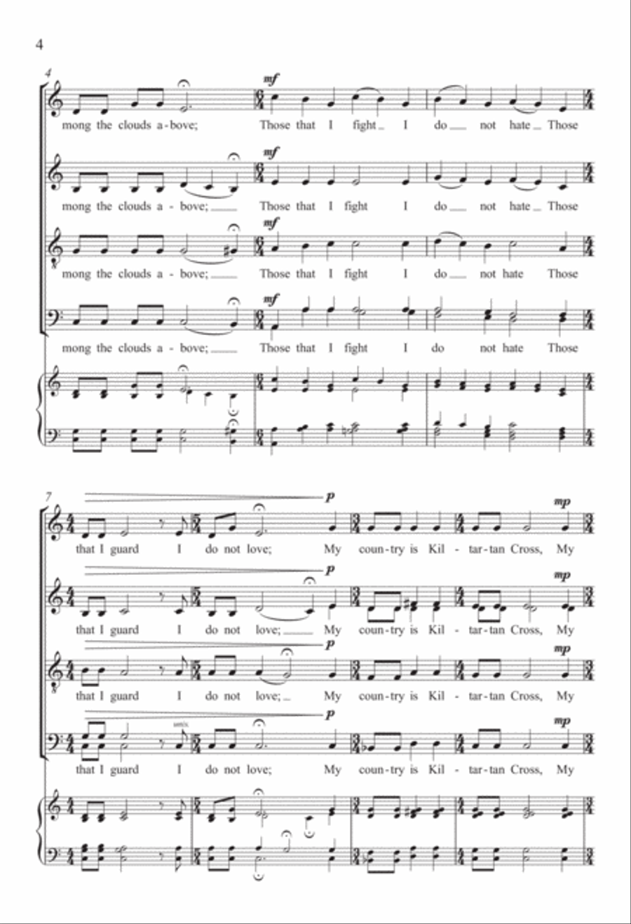 An Irish Airman Foresees His Death from Pieces Written in a Time of War Divisi scores gallery preview page 3