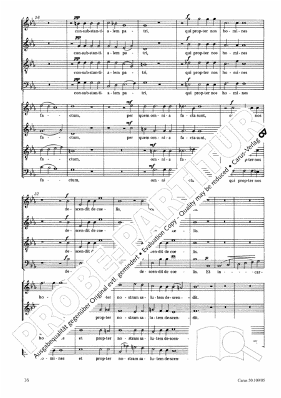 Mass in E flat major (Messe in Es) 4-Part scores gallery preview page 17