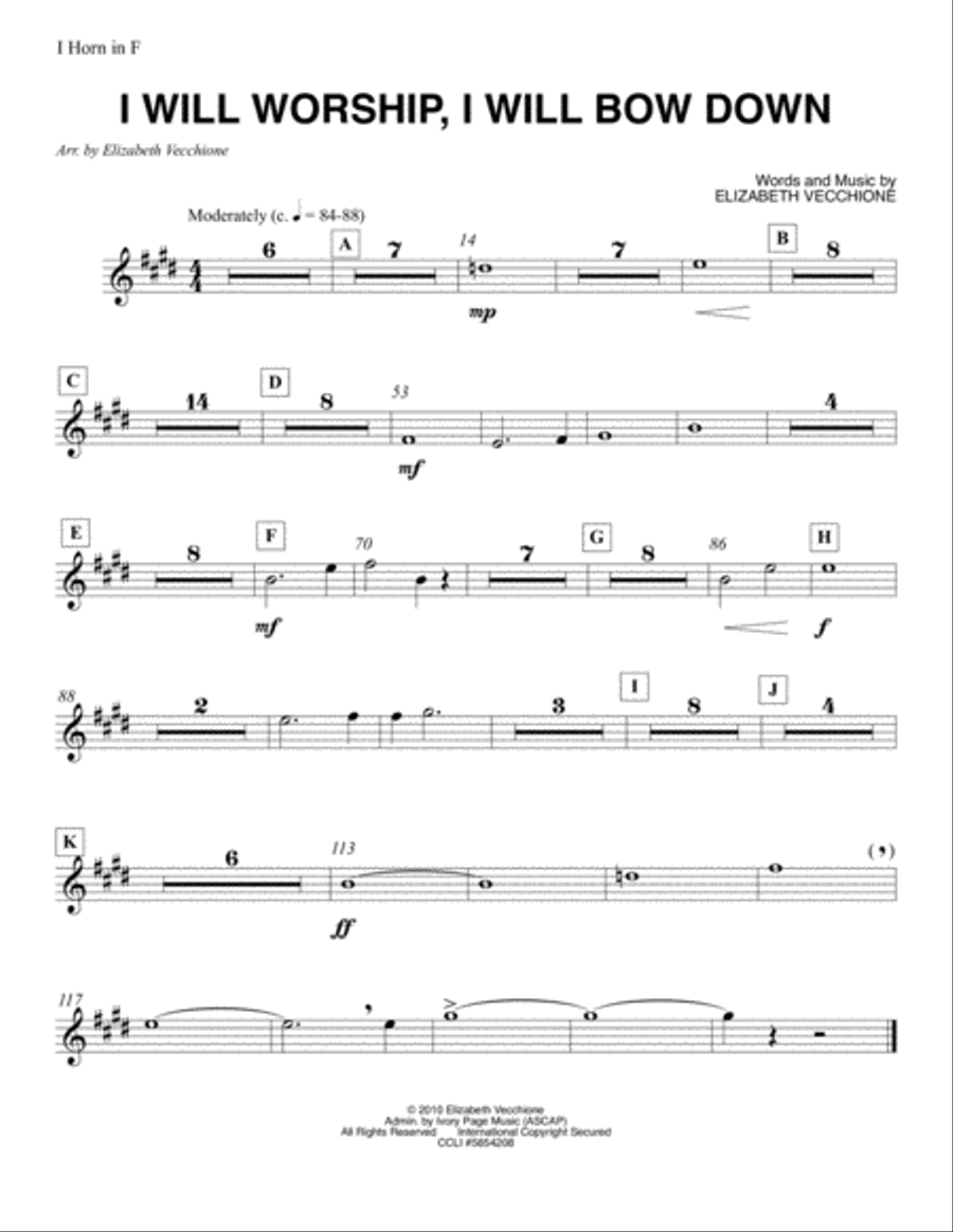 I Will Worship, I Will Bow Down, orchestral parts Large Ensemble scores gallery preview page 6